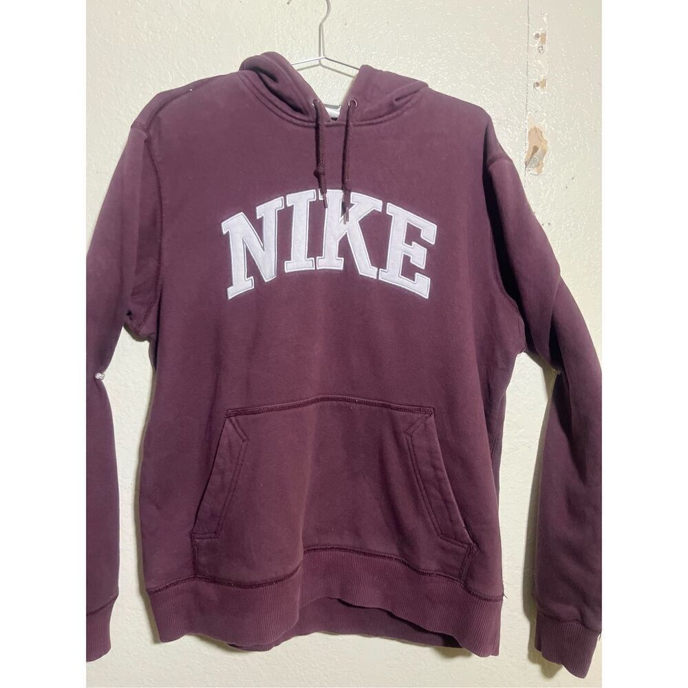 Nike Hoodie Women’s Sz L Funnel Center Swoosh Marron Pullover